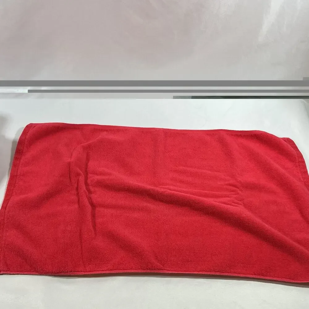Vintage Set of 5 Bright Red Springmaid Towels Bath Mat Hand Towel USA